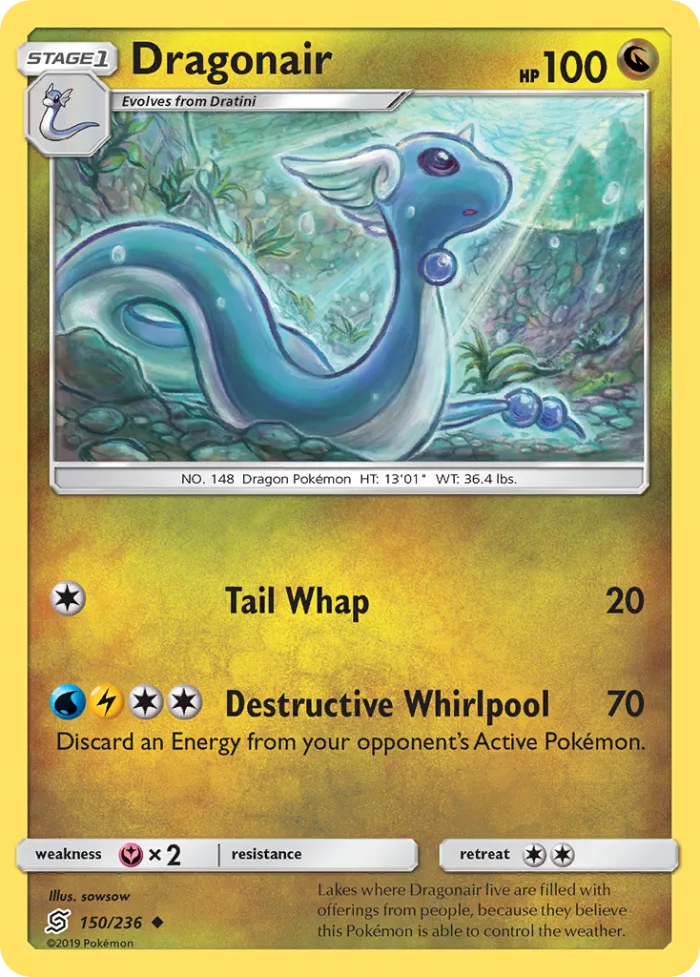 Dragonair #150 Unified Minds Pokemon card