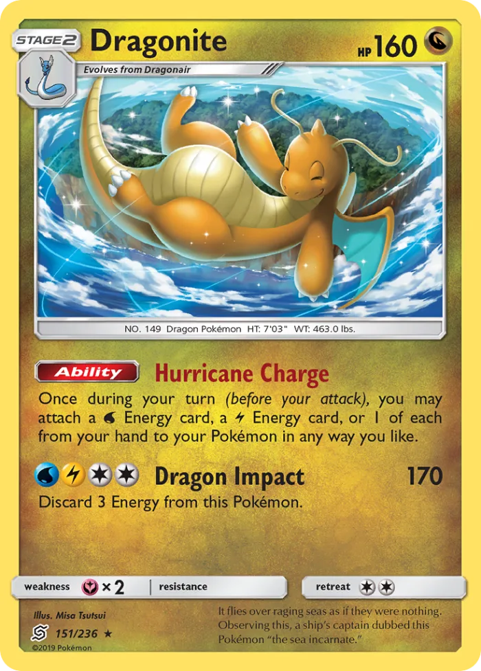 Dragonite #151 Unified Minds Pokemon card