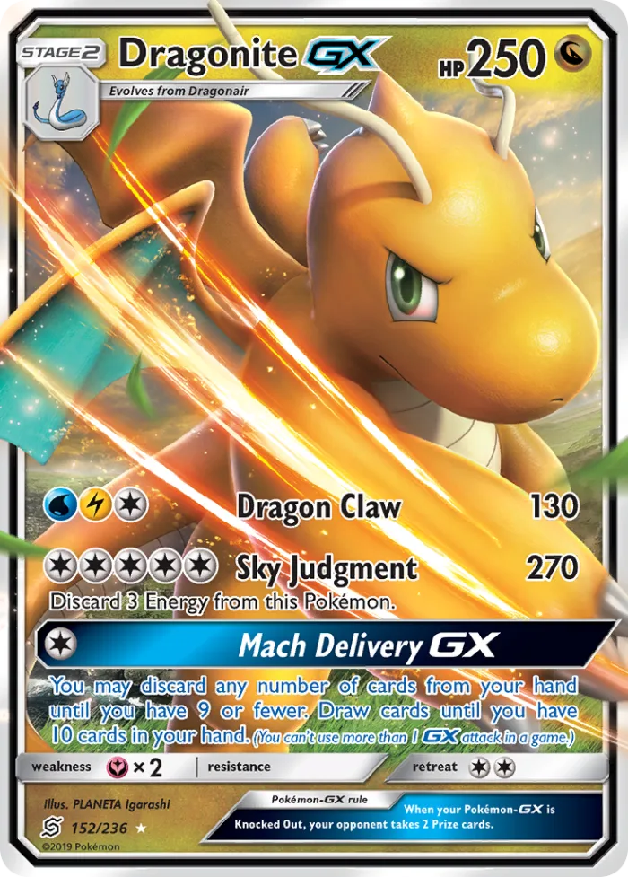 Dragonite-GX #152 Unified Minds Pokemon card