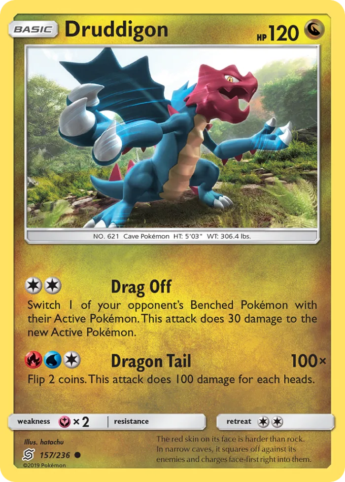 Druddigon #157 Unified Minds Pokemon card