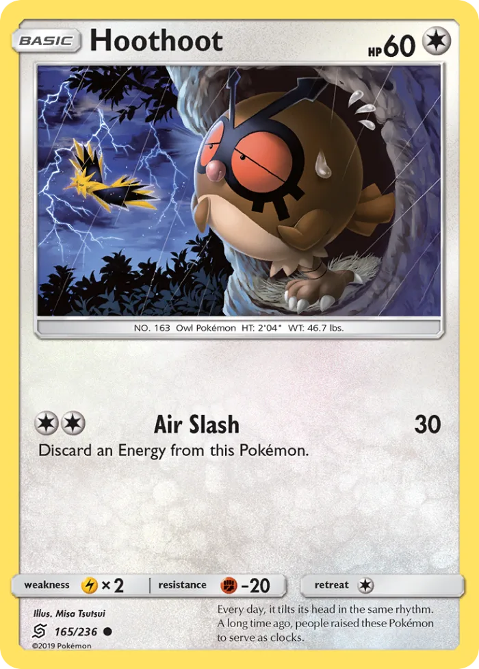 Hoothoot #165 Unified Minds Pokemon card