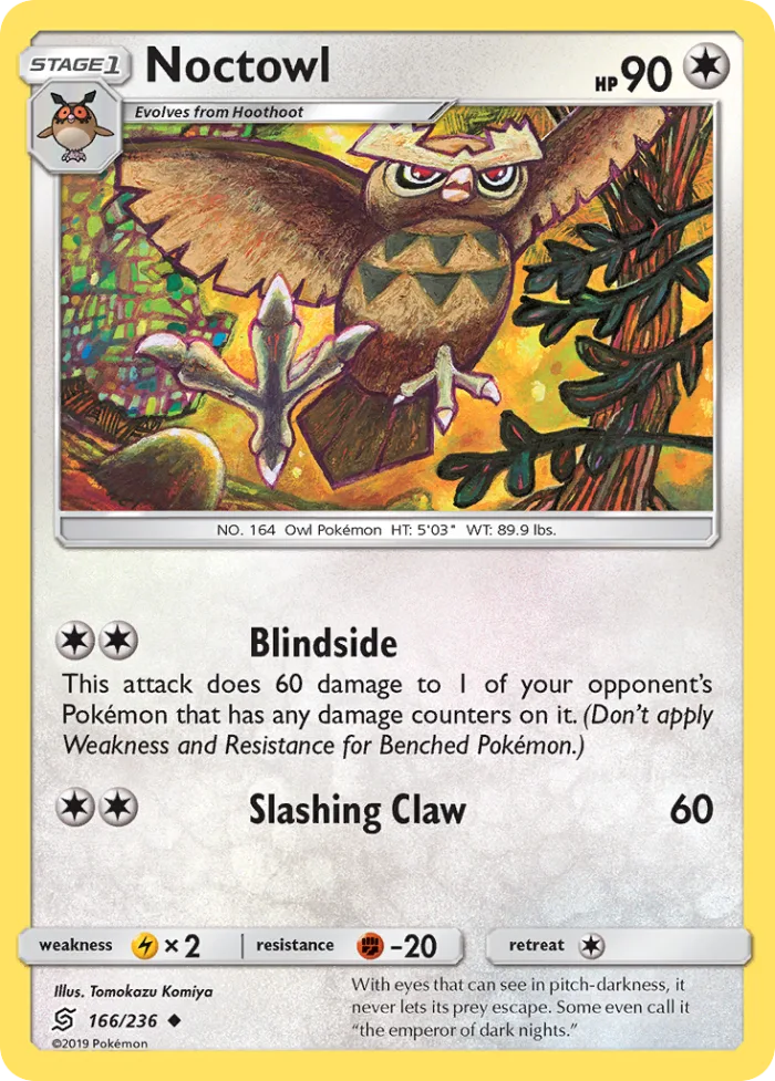 Noctowl #166 Unified Minds Pokemon card