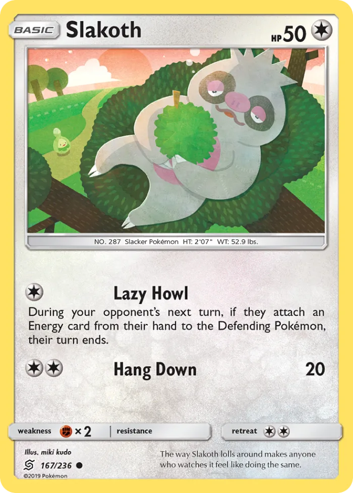 Slakoth #167 Unified Minds Pokemon card
