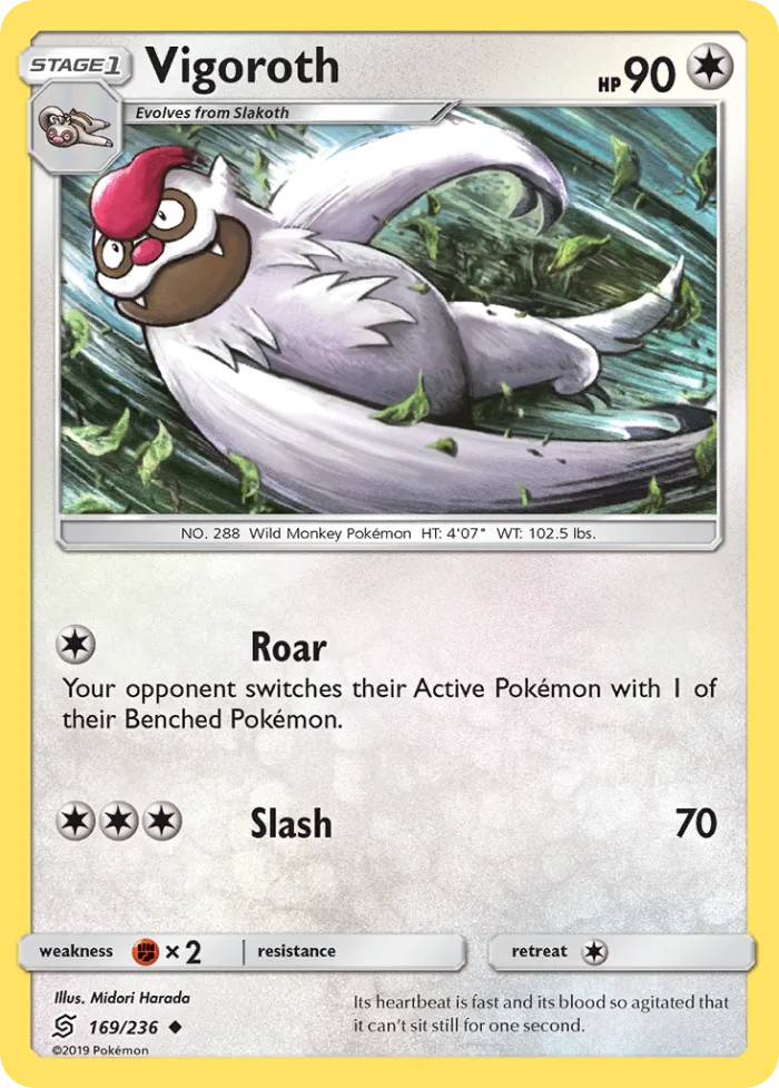 Vigoroth #169 Unified Minds Pokemon card