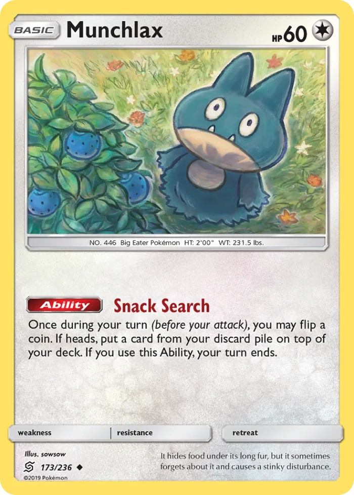 Munchlax #173 Unified Minds Pokemon card