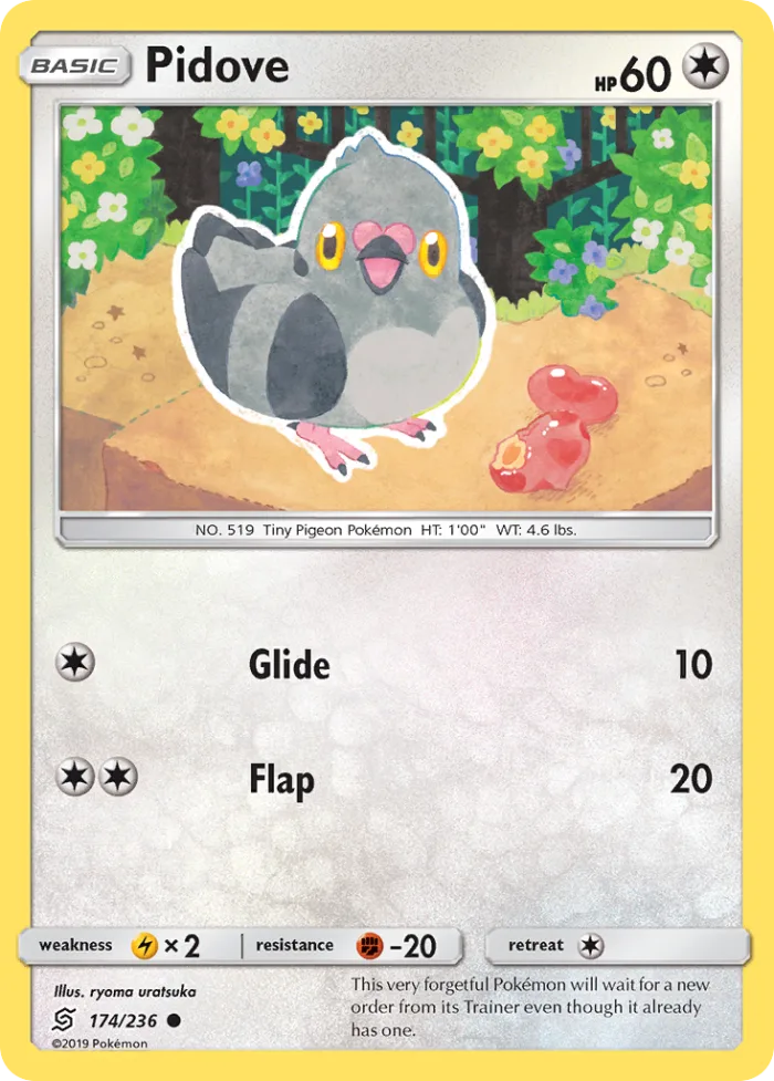 Pidove #174 Unified Minds Pokemon card