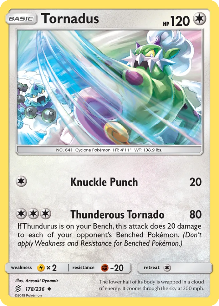 Tornadus #178 Unified Minds Pokemon card