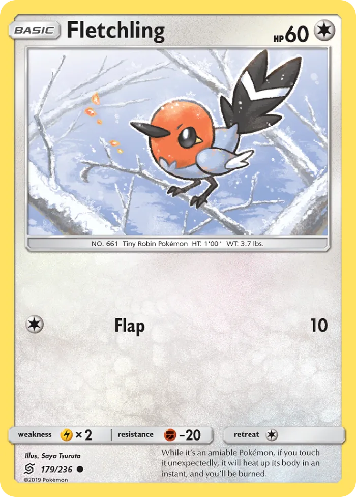 Fletchling #179 Unified Minds Pokemon card
