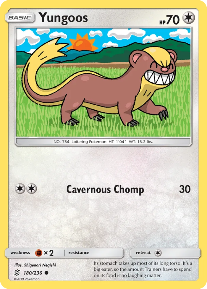 Yungoos #180 Unified Minds Pokemon card