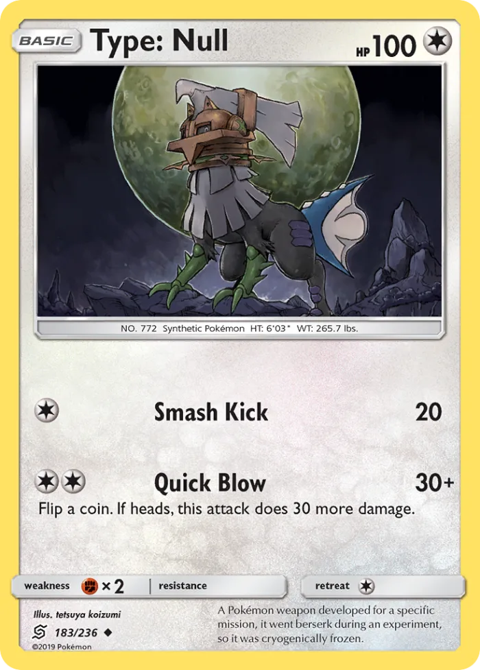 Type: Null #183 Unified Minds Pokemon card
