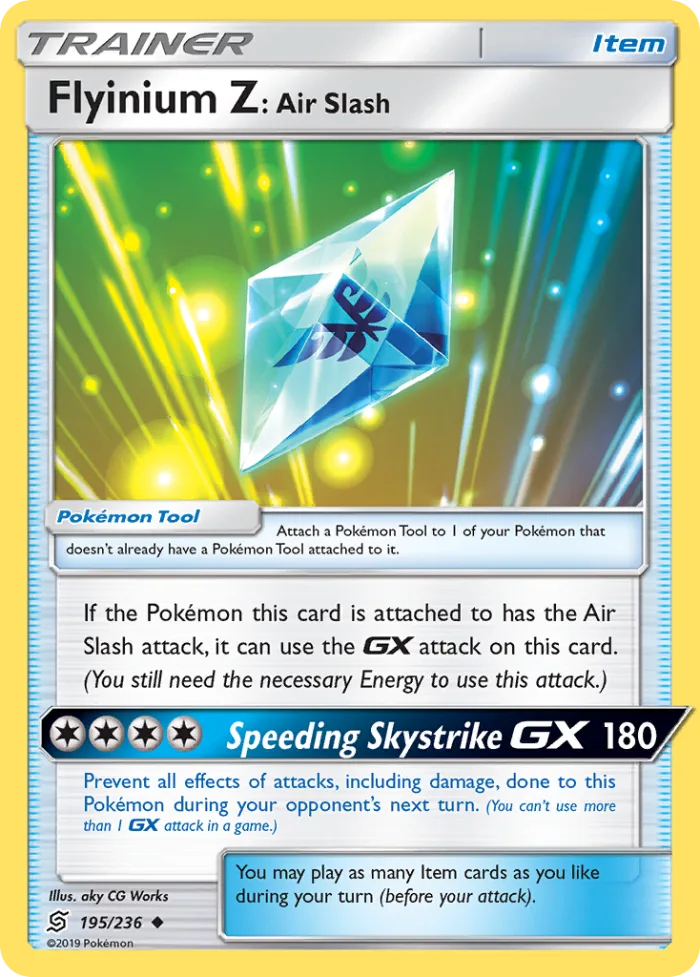 Flyinium Z: Air Slash #195 Unified Minds Pokemon card