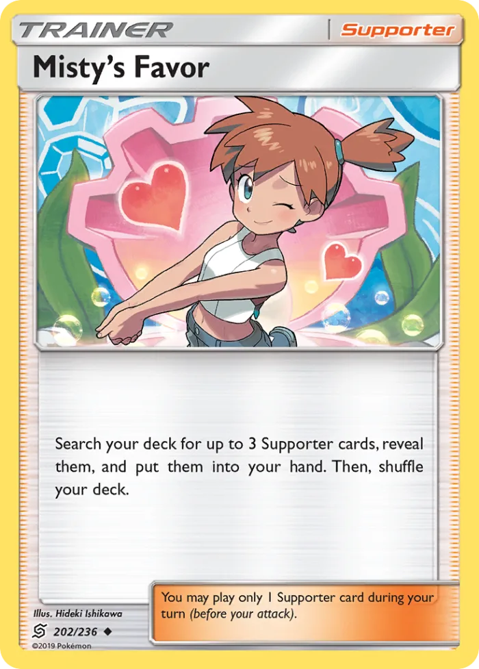 Misty's Favor #202 Unified Minds Pokemon card