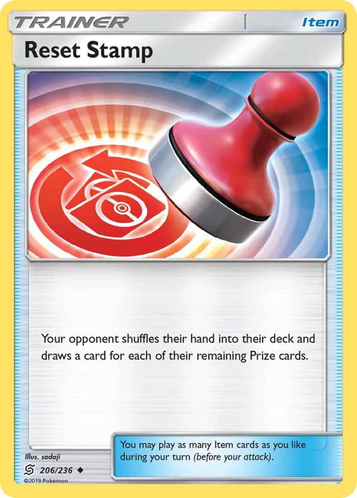 Reset Stamp #206 Unified Minds Pokemon card