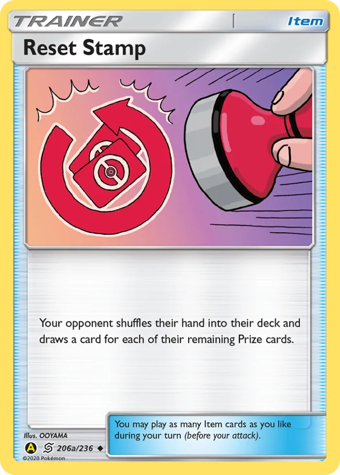 Reset Stamp #206a Unified Minds Pokemon card