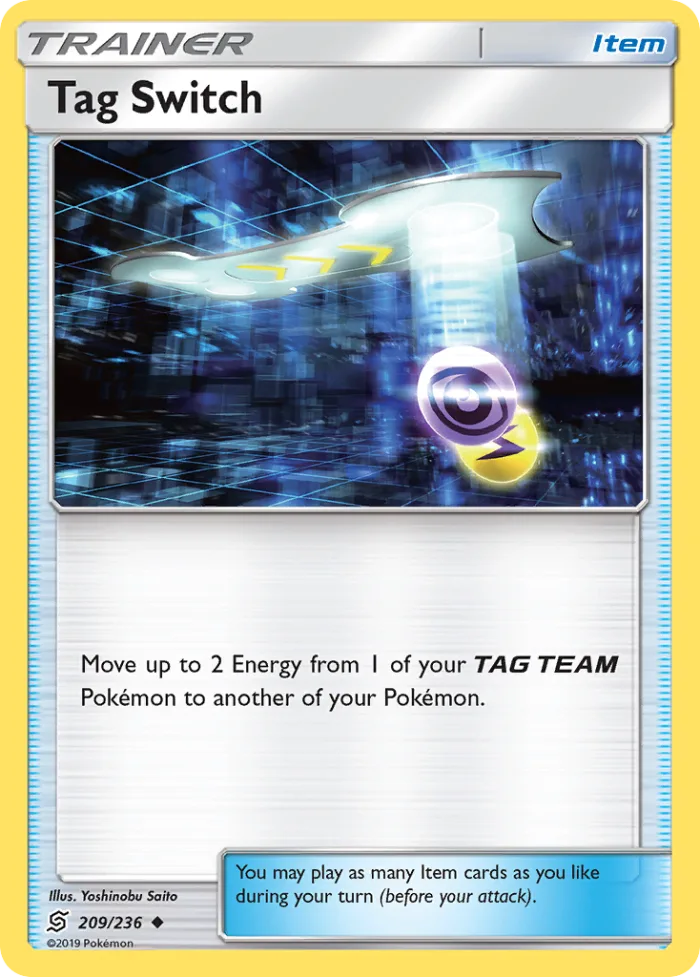 Tag Switch #209 Unified Minds Pokemon card