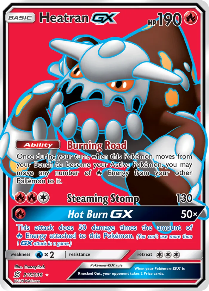 Heatran-GX #216 Unified Minds Pokemon card