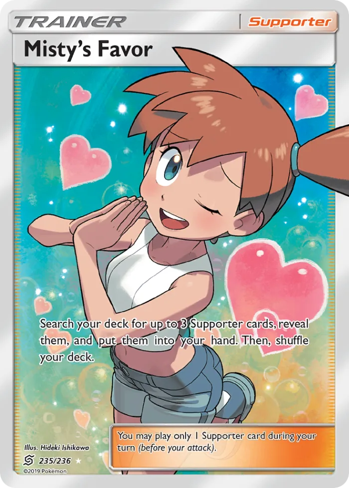 Misty's Favor #235 Unified Minds Pokemon card