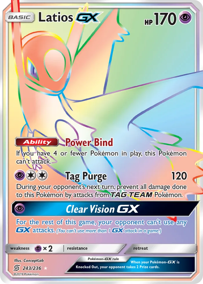 Latios-GX #243 Unified Minds Pokemon card