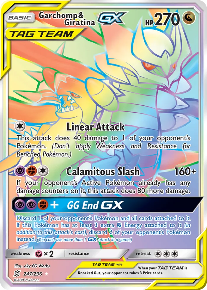 Garchomp & Giratina-GX #247 Unified Minds Pokemon card
