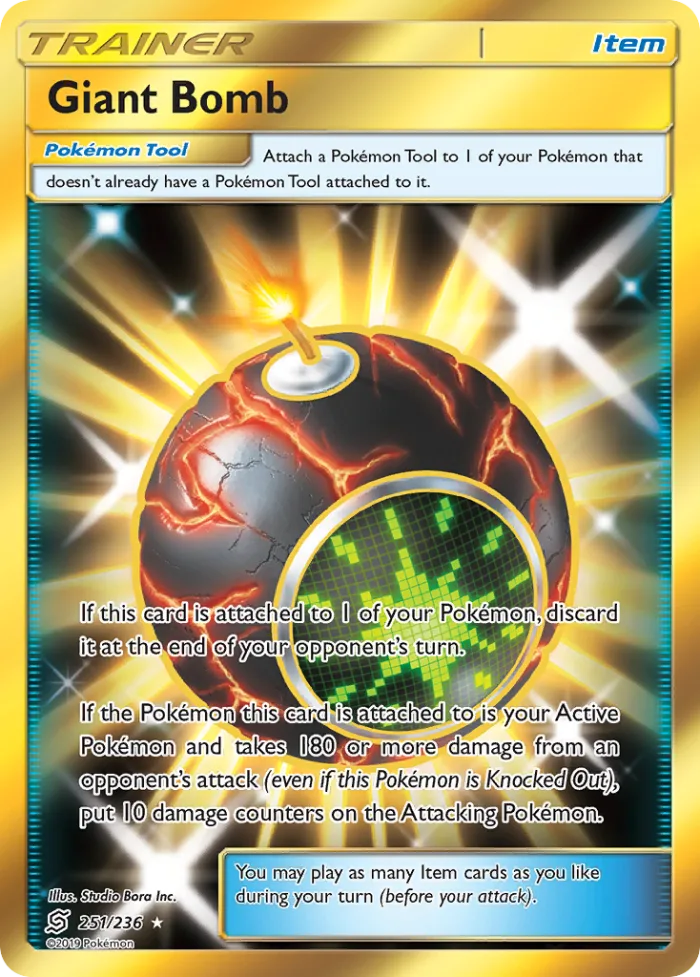 Giant Bomb #251 Unified Minds Pokemon card