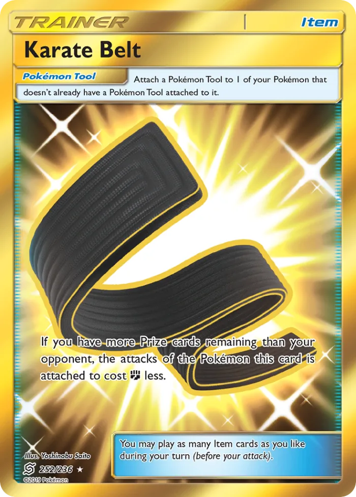 Karate Belt #252 Unified Minds Pokemon card