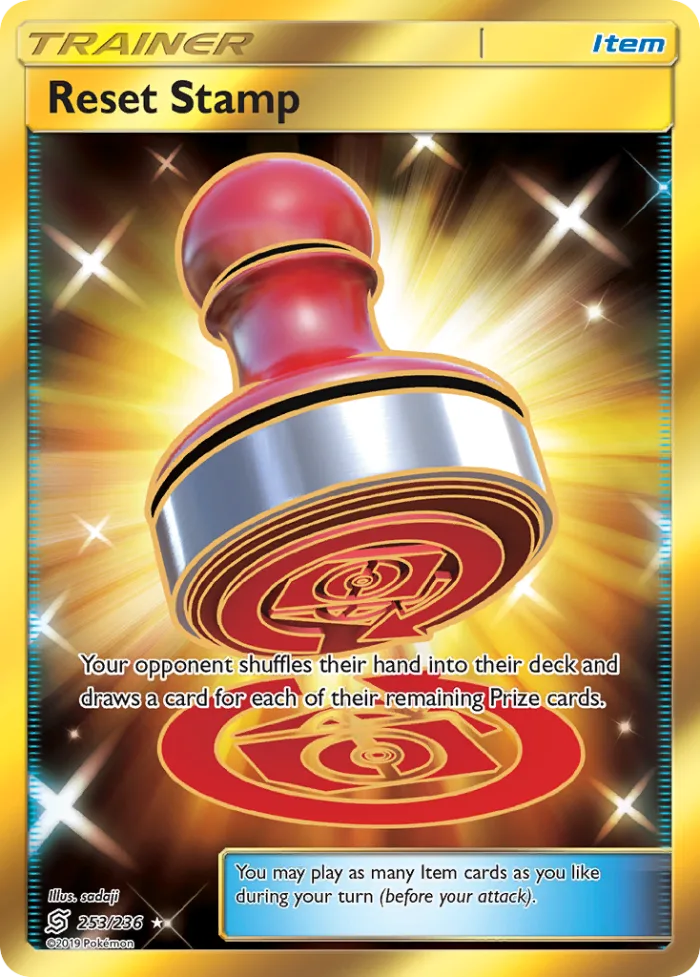 Reset Stamp #253 Unified Minds Pokemon card