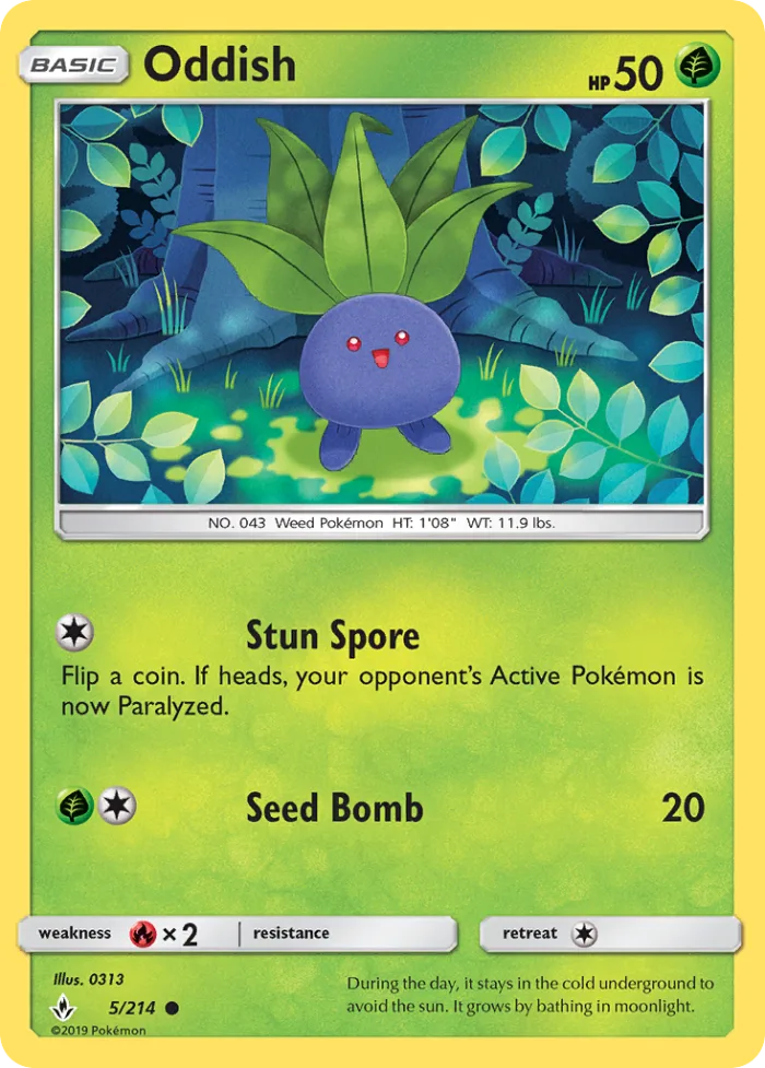 Oddish #5 Unbroken Bonds Pokemon card