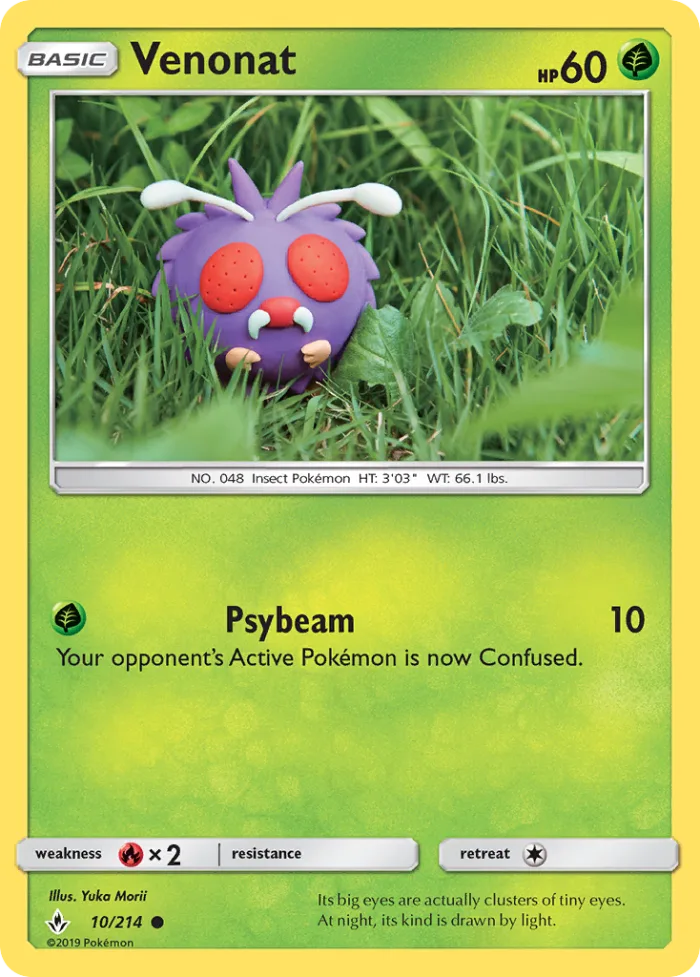 Venonat #10 Unbroken Bonds Pokemon card