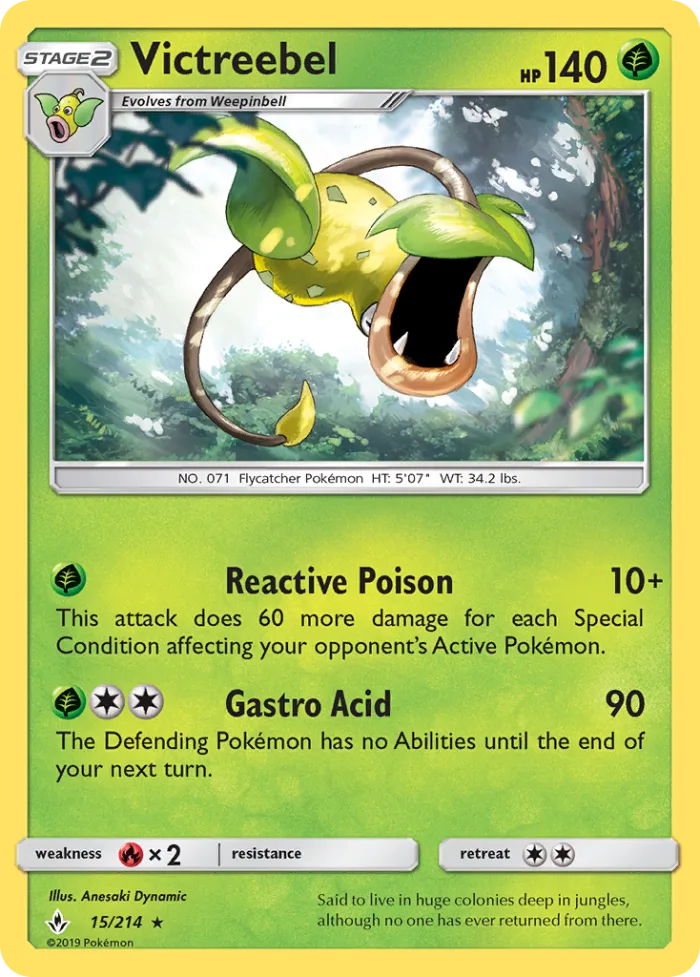 Victreebel #15 Unbroken Bonds Pokemon card