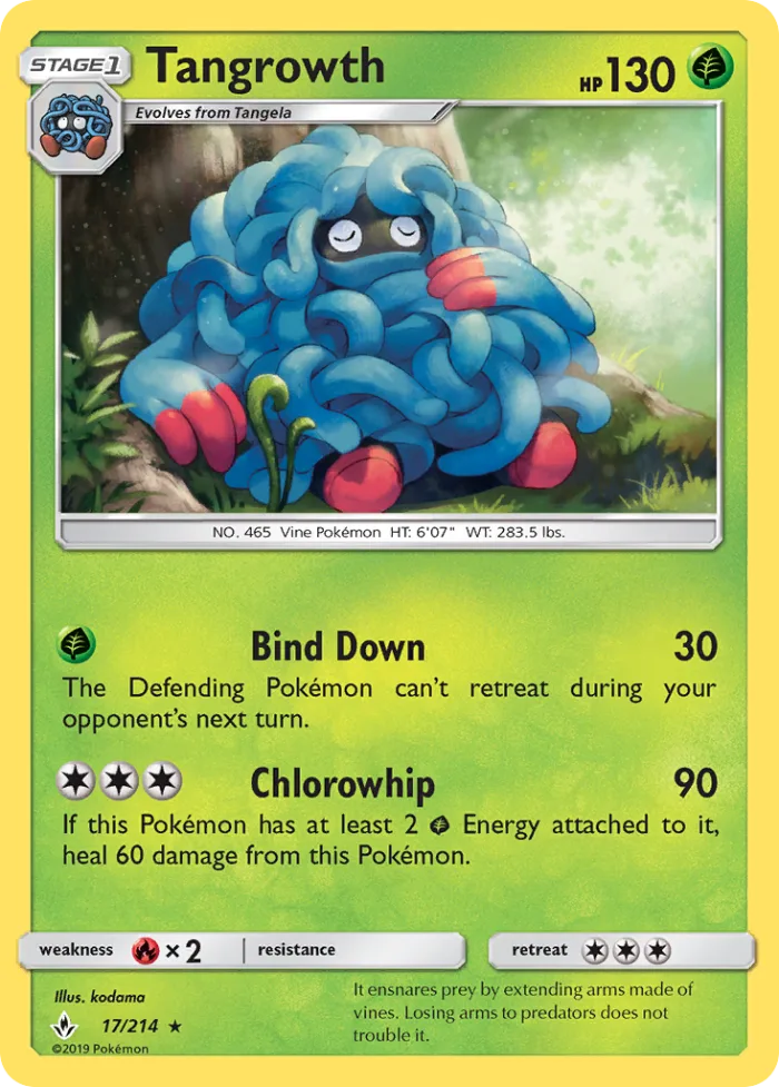 Tangrowth #17 Unbroken Bonds Pokemon card