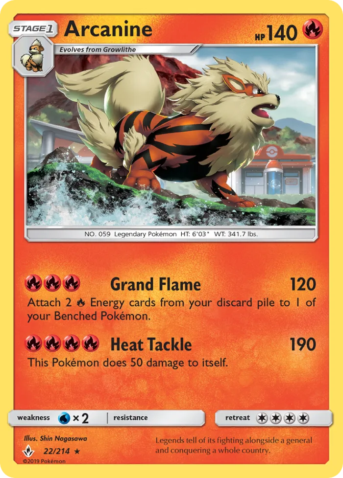 Arcanine #22 Unbroken Bonds Pokemon card