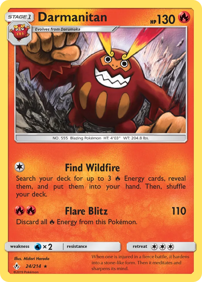 Darmanitan #24 Unbroken Bonds Pokemon card