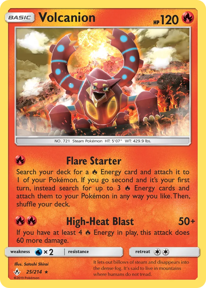 Volcanion #25 Unbroken Bonds Pokemon card
