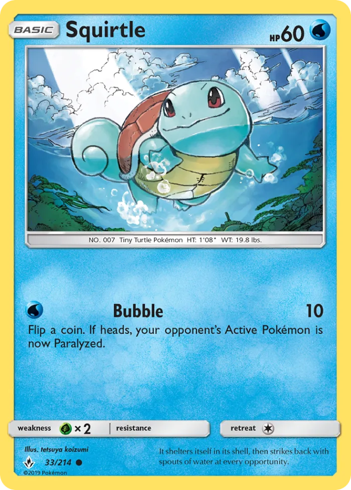 Squirtle #33 Unbroken Bonds Pokemon card