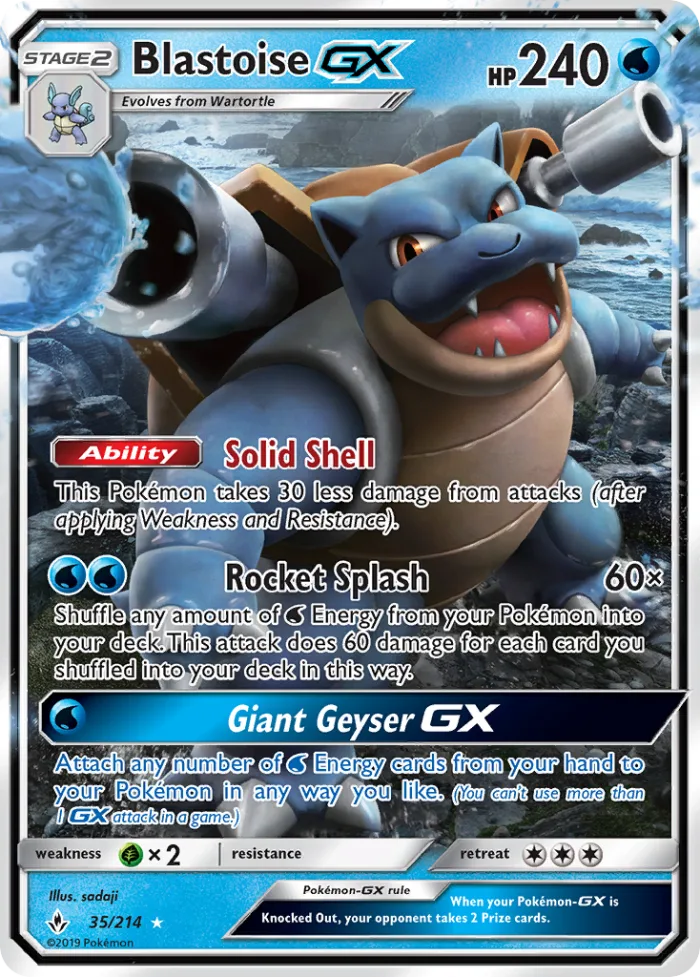 Blastoise-GX #35 Unbroken Bonds Pokemon card