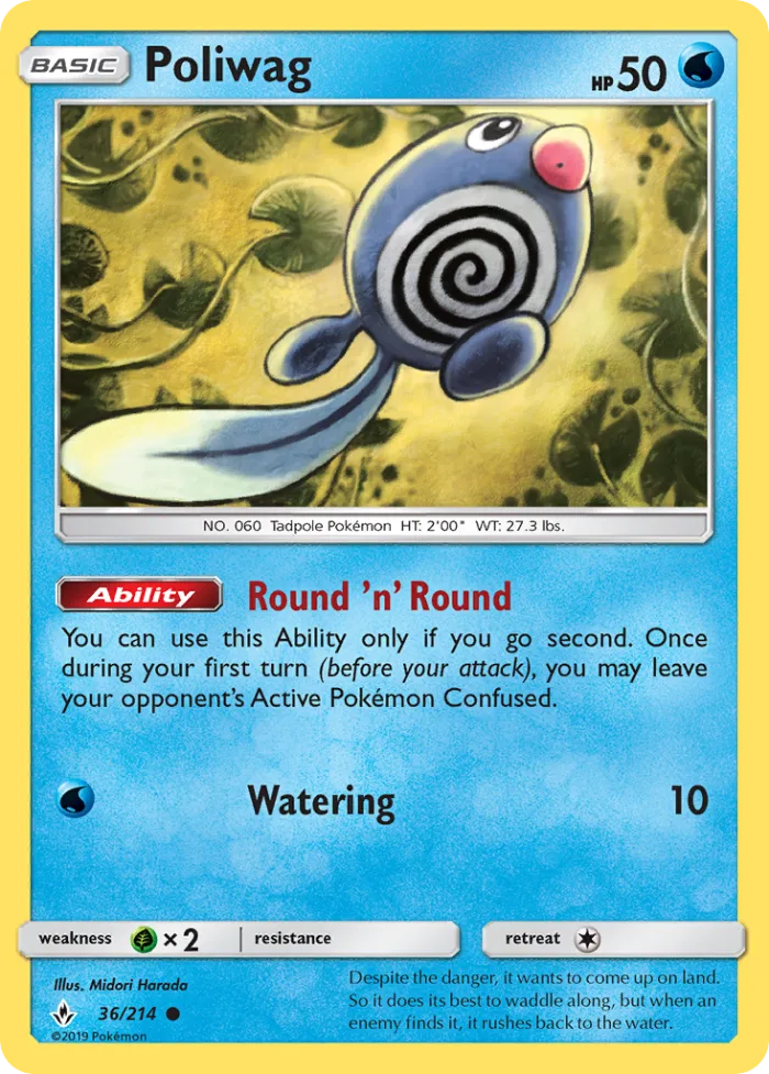 Poliwag #36 Unbroken Bonds Pokemon card