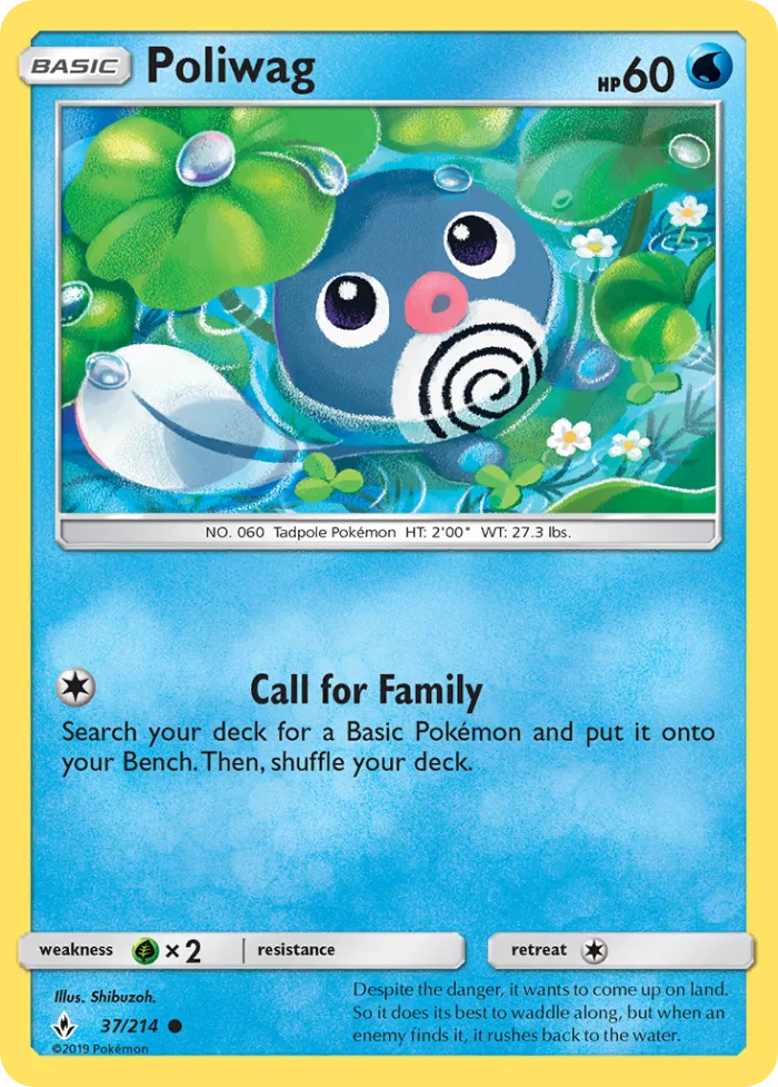 Poliwag #37 Unbroken Bonds Pokemon card