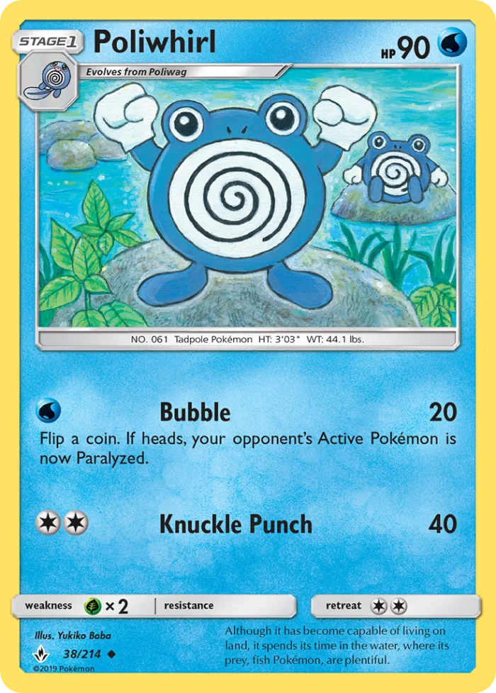 Poliwhirl #38 Unbroken Bonds Pokemon card