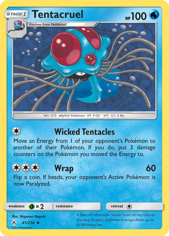 Tentacruel #41 Unbroken Bonds Pokemon card