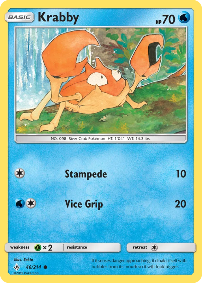 Krabby #46 Unbroken Bonds Pokemon card