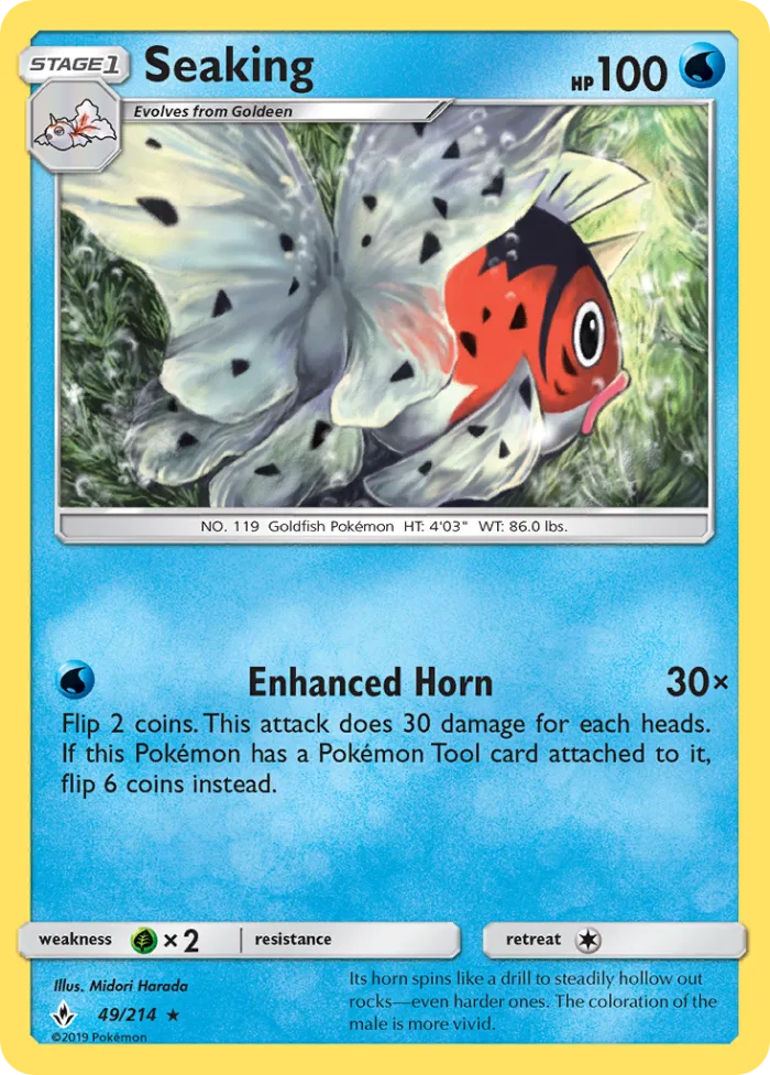 Seaking #49 Unbroken Bonds Pokemon card