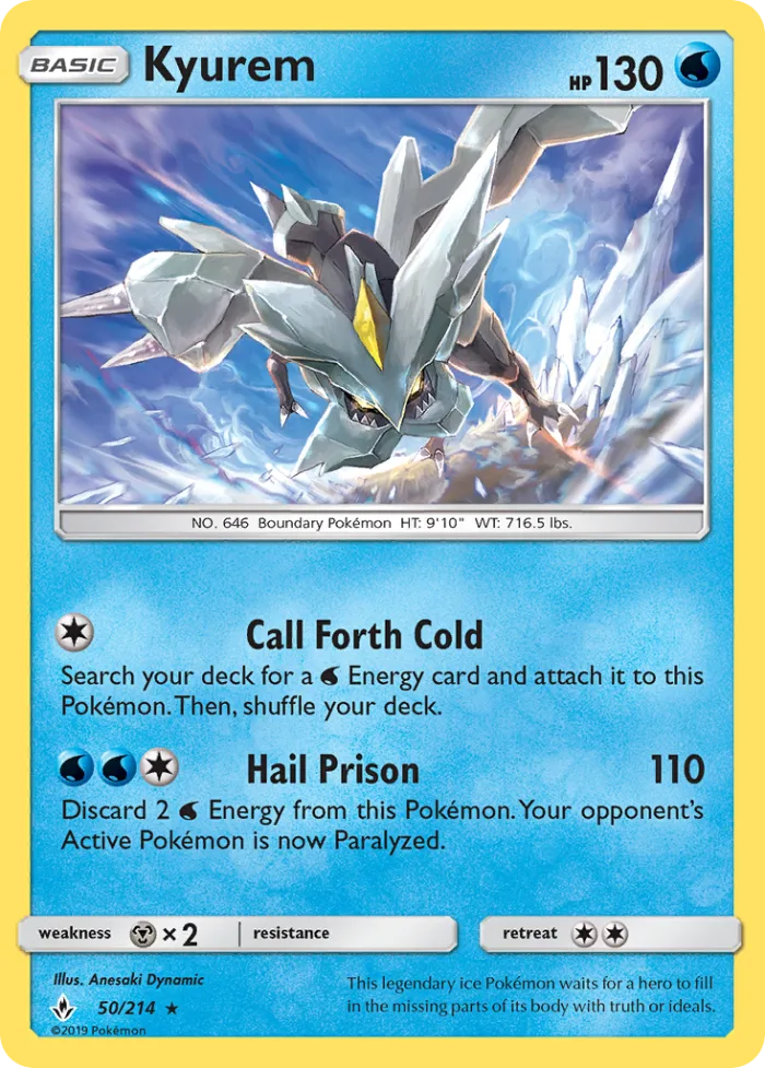 Kyurem #50 Unbroken Bonds Pokemon card