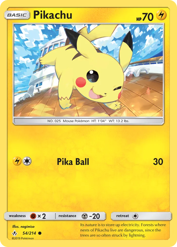 Pikachu #54 Unbroken Bonds Pokemon card