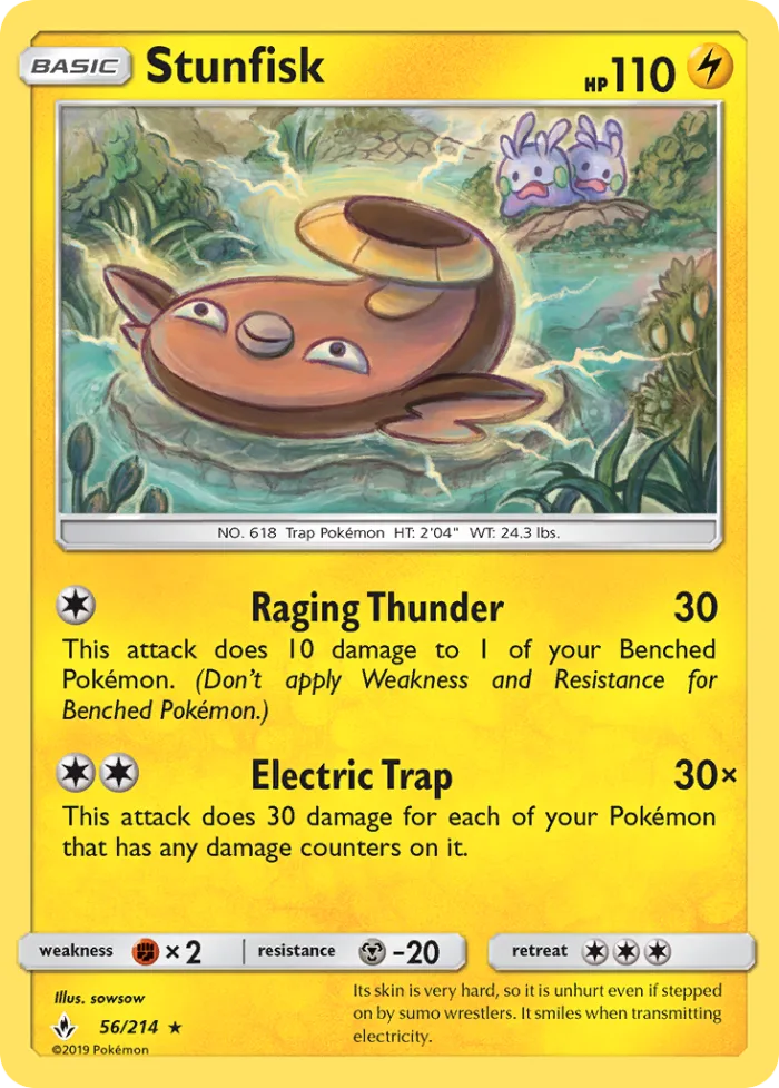Stunfisk #56 Unbroken Bonds Pokemon card