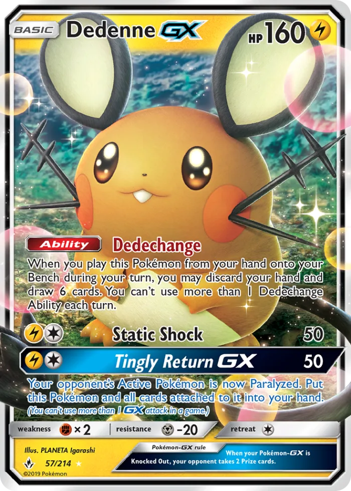 Dedenne-GX #57 Unbroken Bonds Pokemon card
