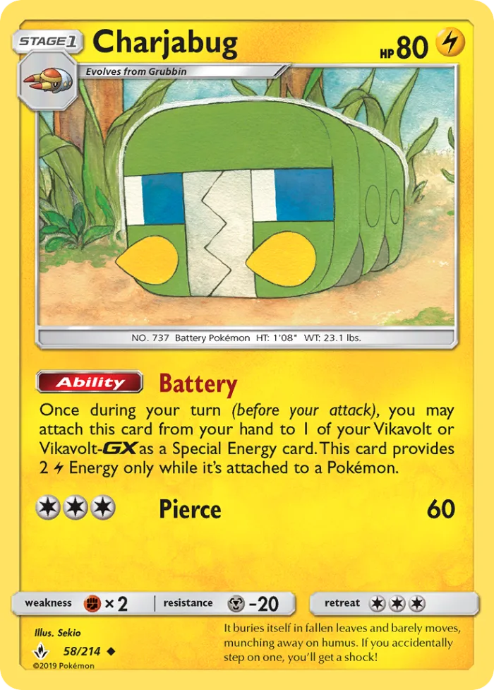 Charjabug #58 Unbroken Bonds Pokemon card