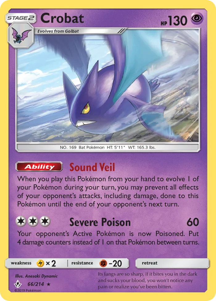 Crobat #66 Unbroken Bonds Pokemon card