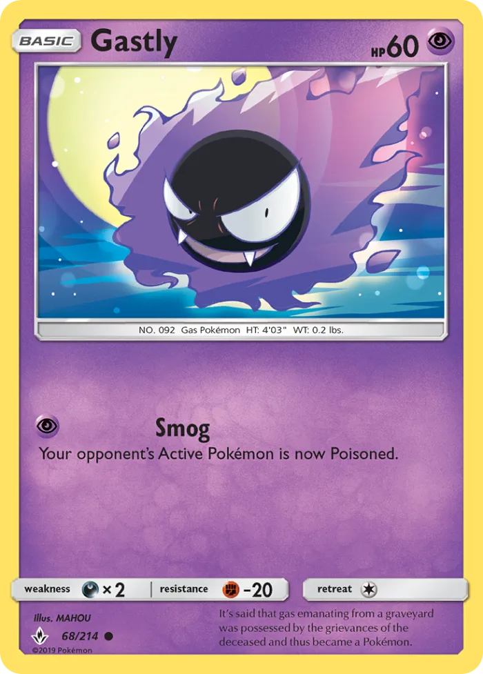 Gastly #68 Unbroken Bonds Pokemon card