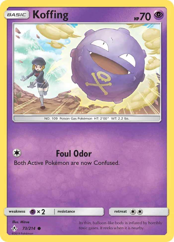 Koffing #73 Unbroken Bonds Pokemon card