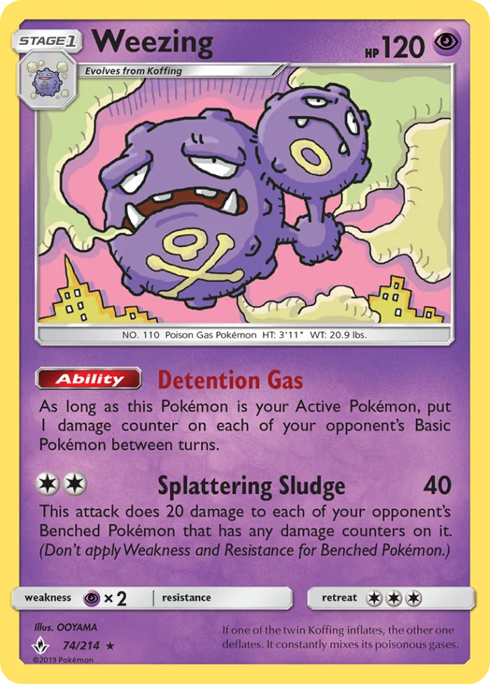 Weezing #74 Unbroken Bonds Pokemon card